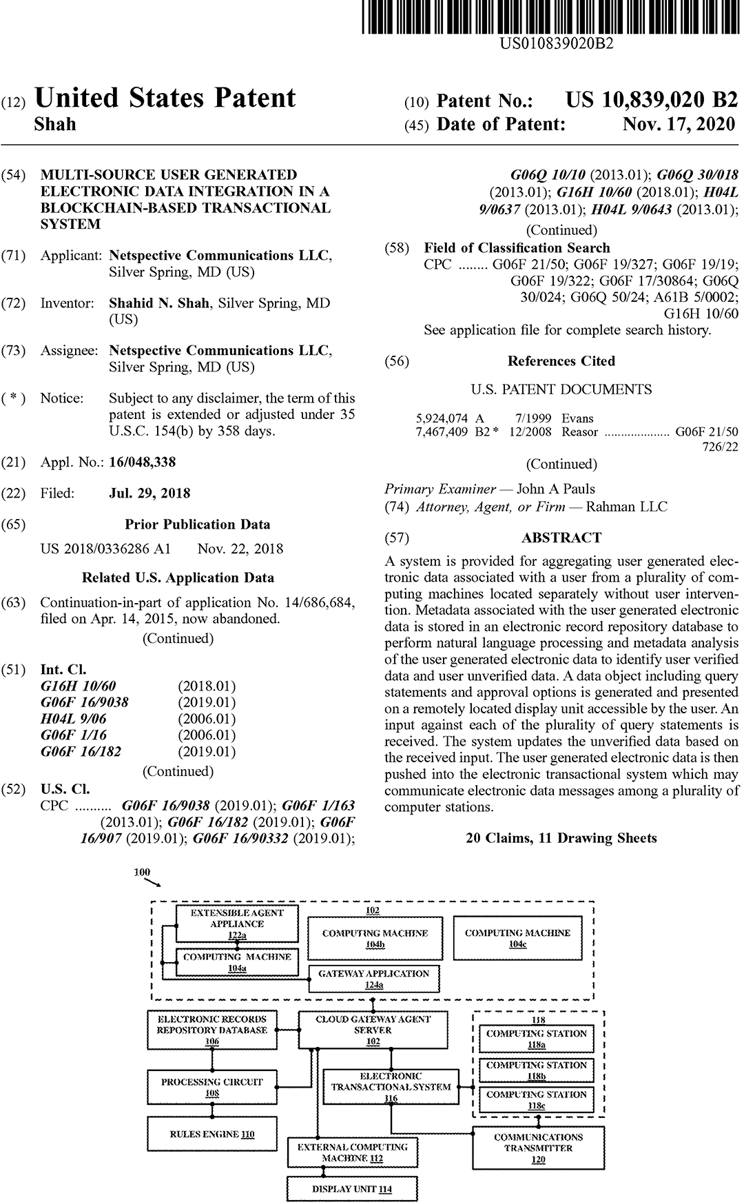 Multi-source user generated electronic data integration in a blockchain-based transactional system