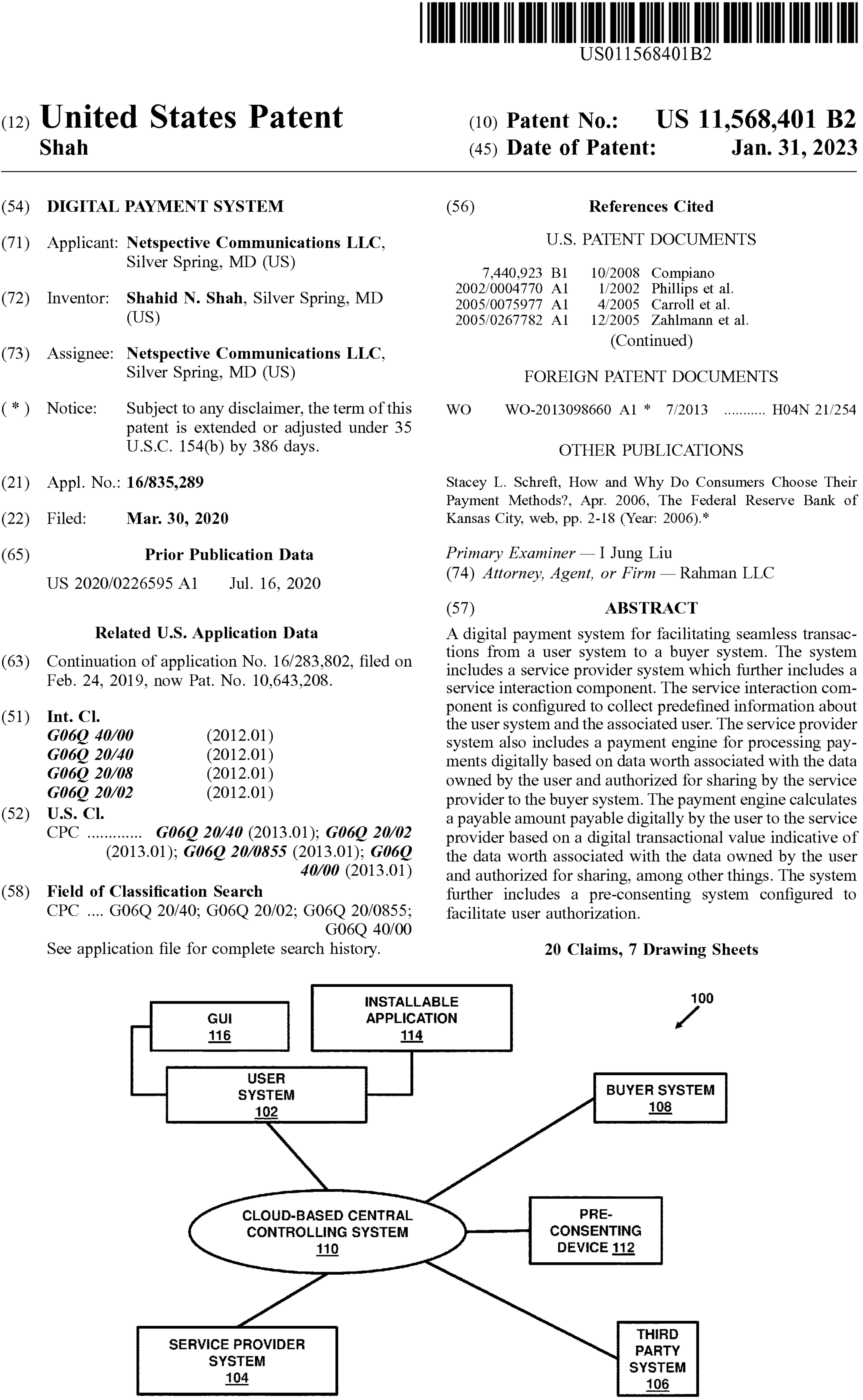 digital payment system patent