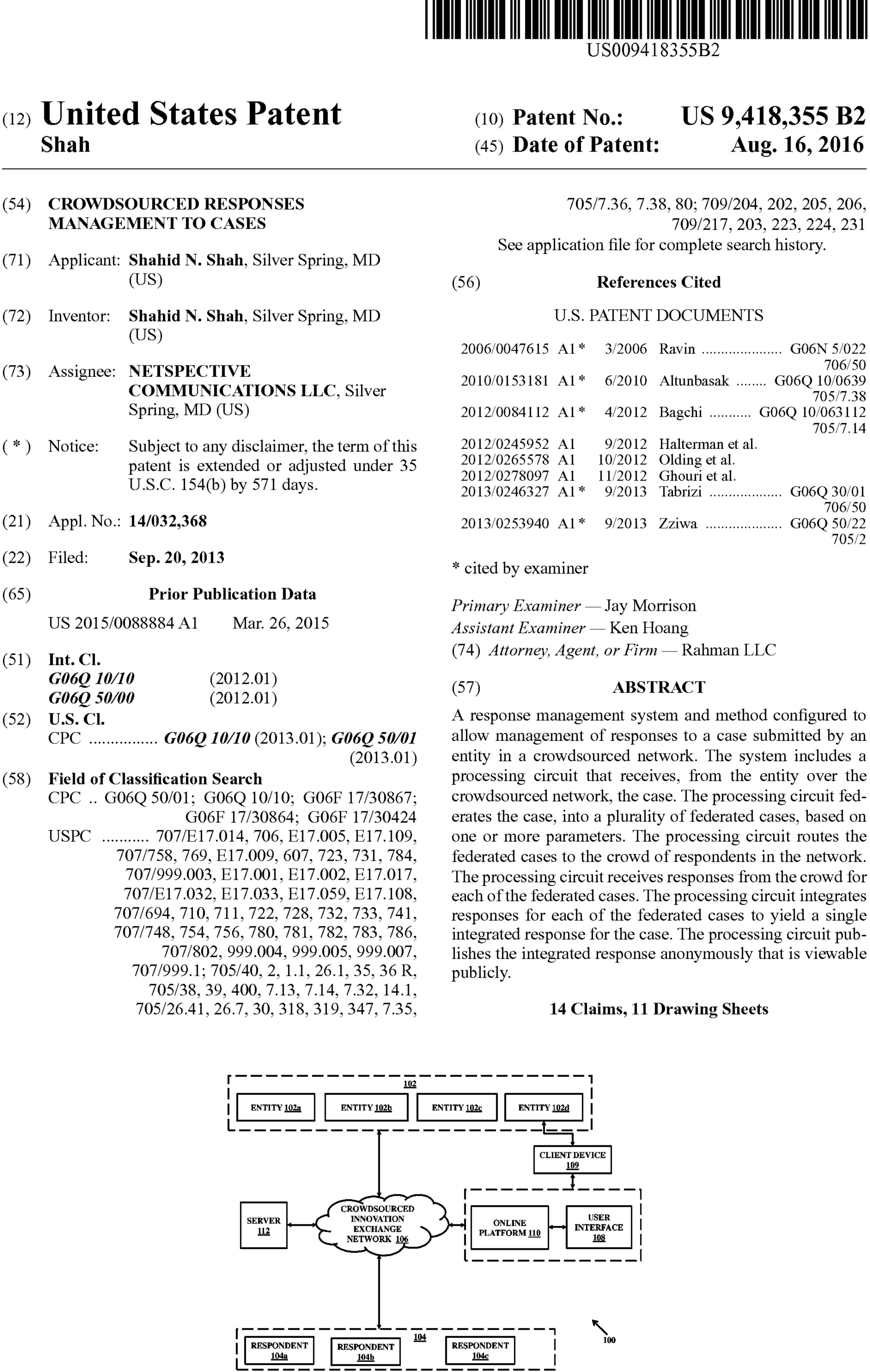 crowdsourced response patents